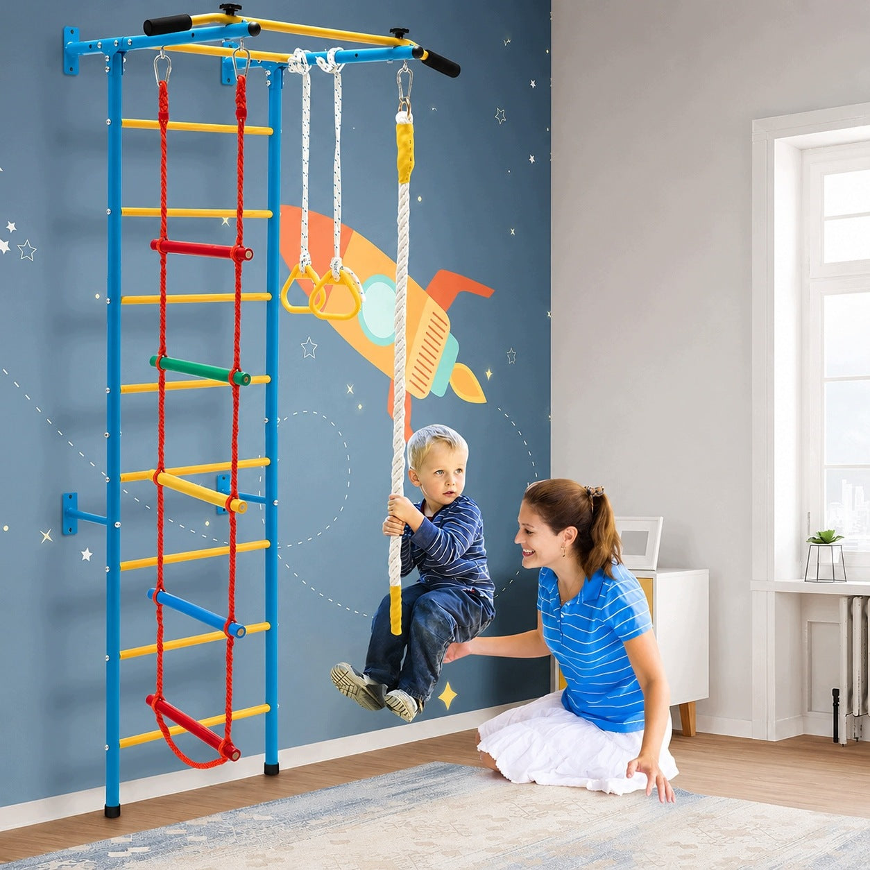 Metal climbing gymnastic wall for children 107x83x223 cm Manufacturer code SP38023YE