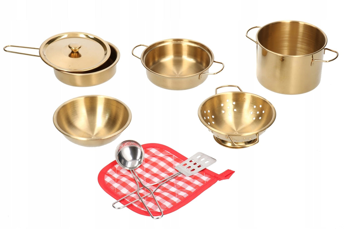 Metal dishes GLAMOUR set Little Cook - pots 5421 Brand Biały