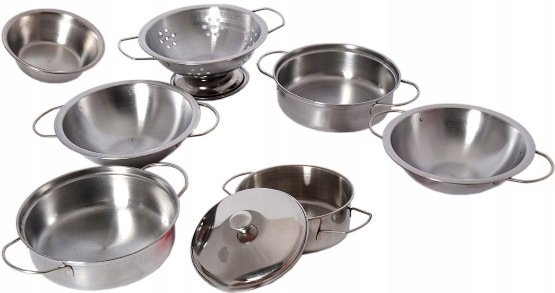 Metal dishes pots pan accessories cloth roller bowl 15ele Brand Kruzzel