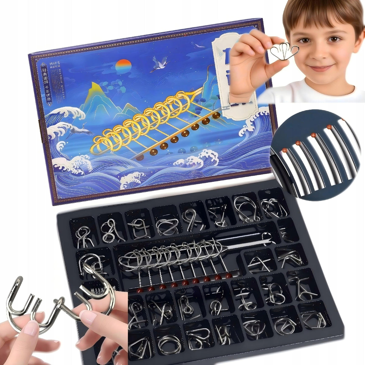 Metal puzzle 3D set 30pcs puzzle game wire puzzle