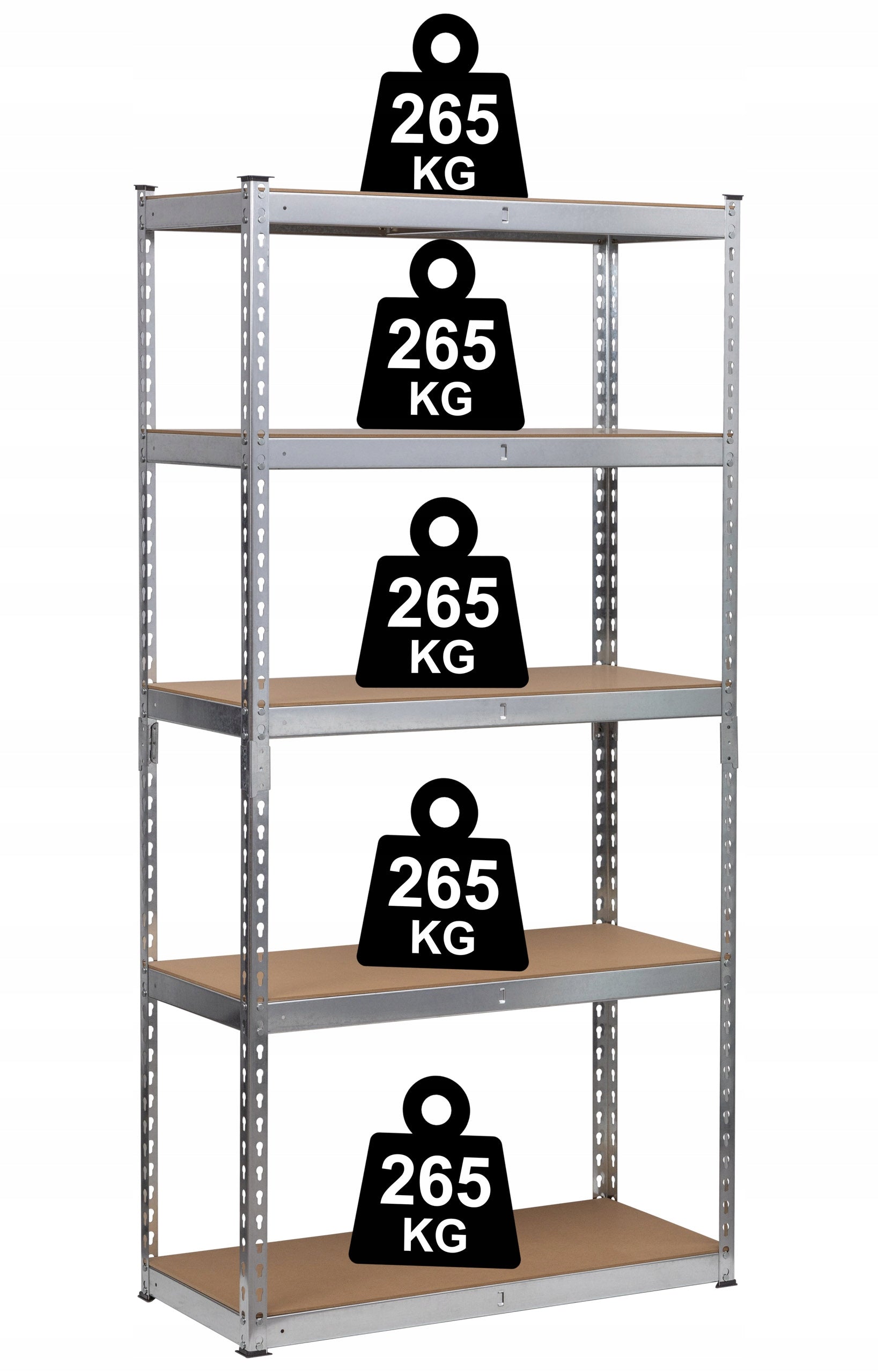 Metal rack RIVET storage STRONG 5x265 kg 180x90x40cm DOOC Packaging status original