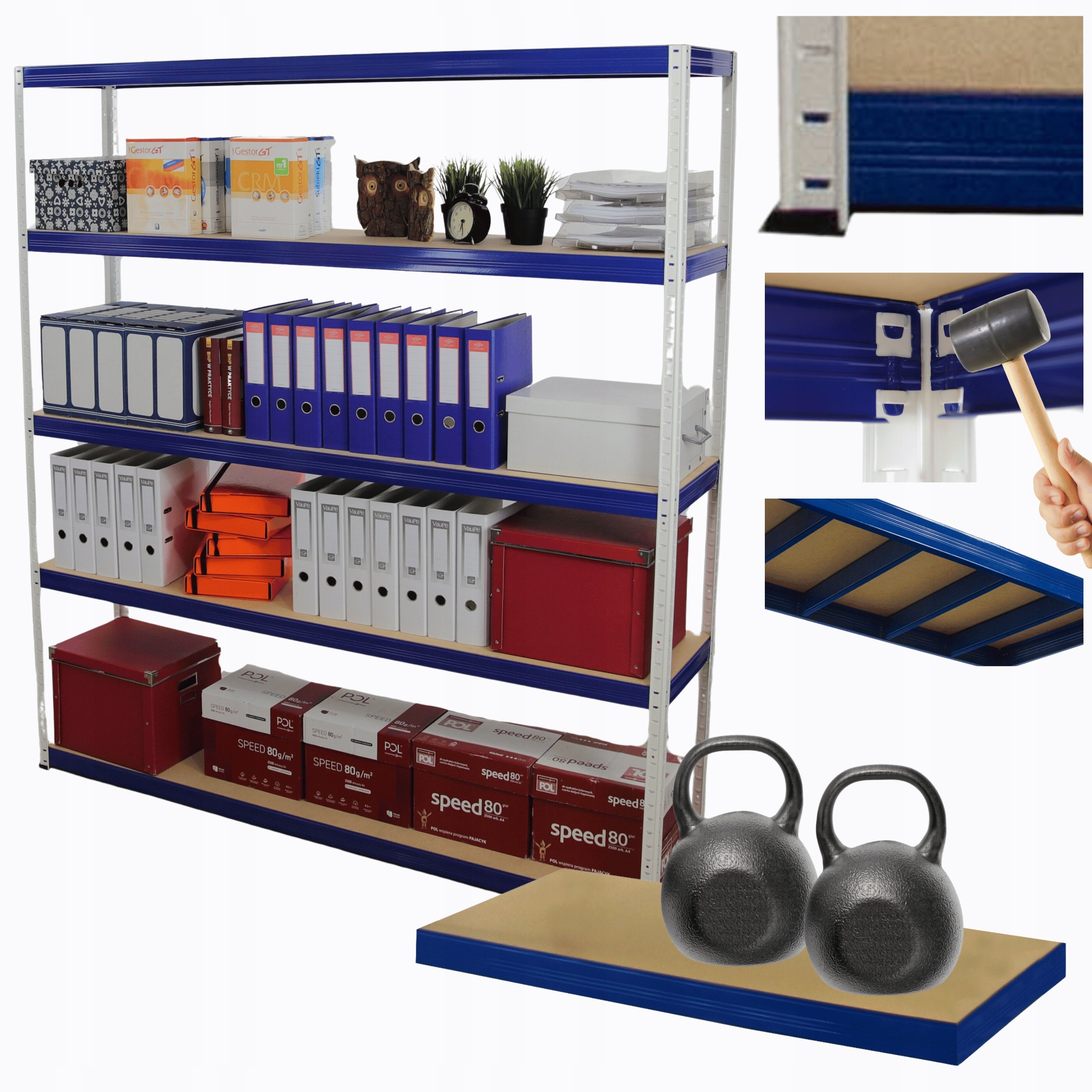 Metal rack storage rack HELIOS 213x180x50cm 5Px275kg WIDE STRONG