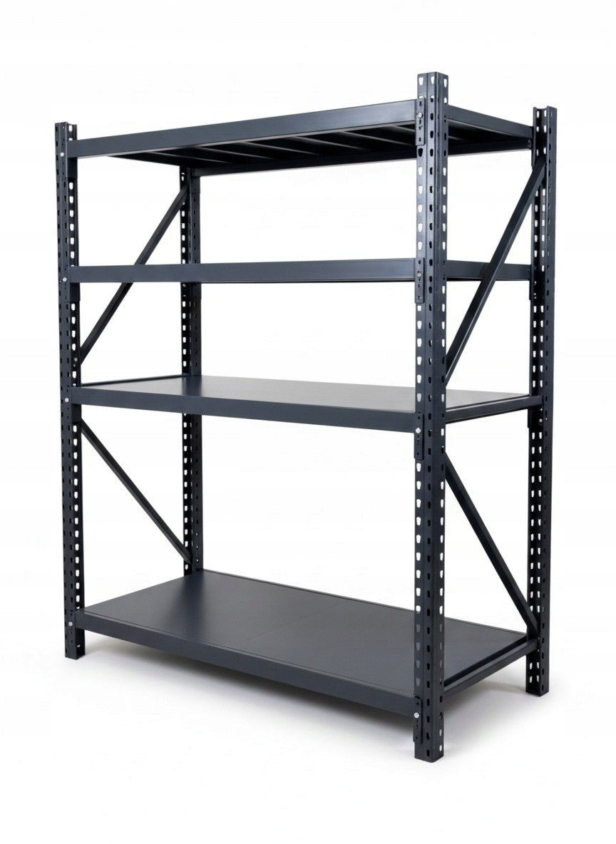 Metal shelf rack 200x160x60 cm solid strong 400 kg per shelf