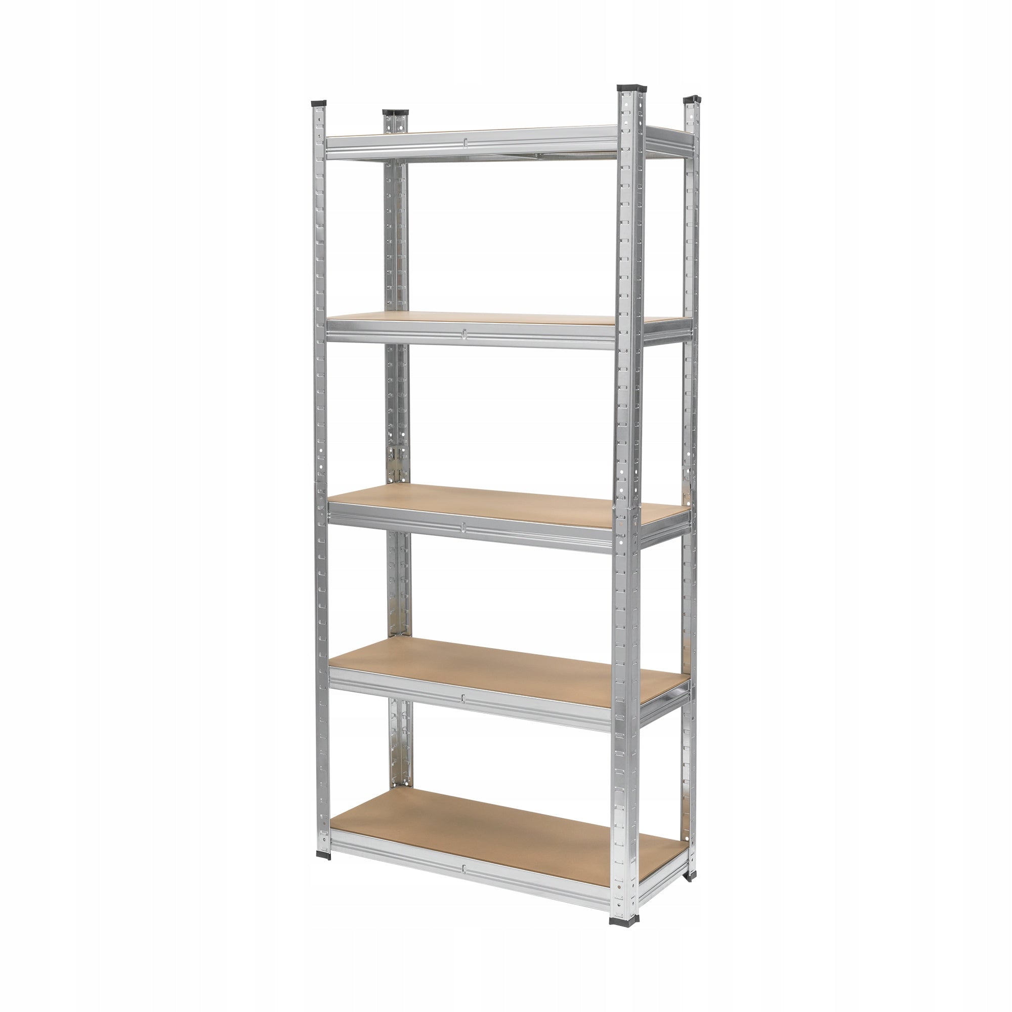 Metal storage rack 150x70x30 garage silver 5 shelves Rebel Packaging status original