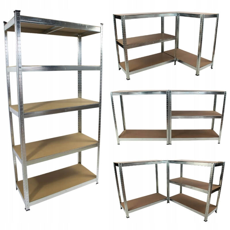 Metal storage rack 150x75x30 workshop 5 shelves STRONG garage 875kg