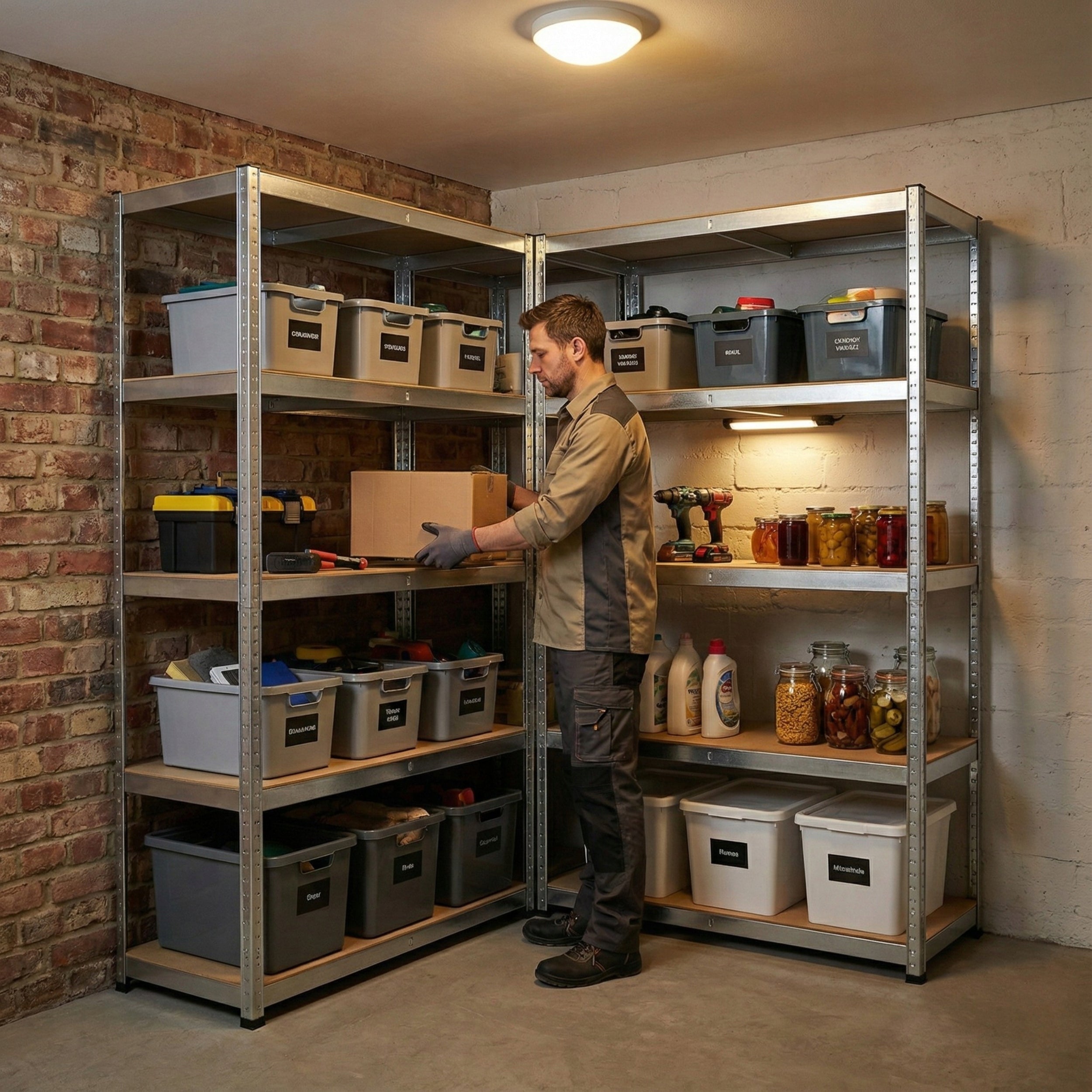 Metal storage rack 205x120x45cm for garage 1000 kg FUNFIT HOME&OFFICE EAN (GTIN) 5905771301941