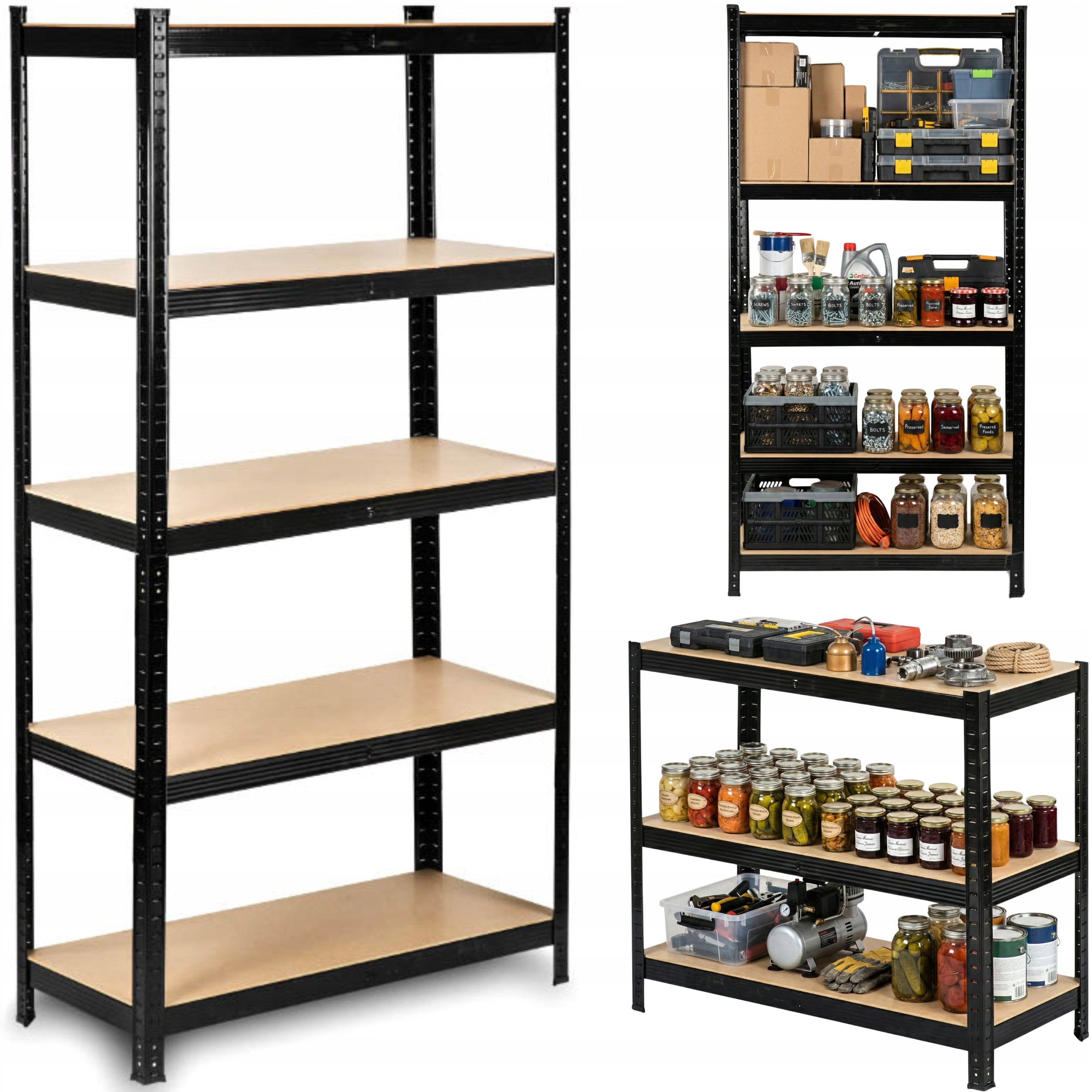 Metal storage rack 205x120x45cm for garage 1000 kg FUNFIT HOME&OFFICE