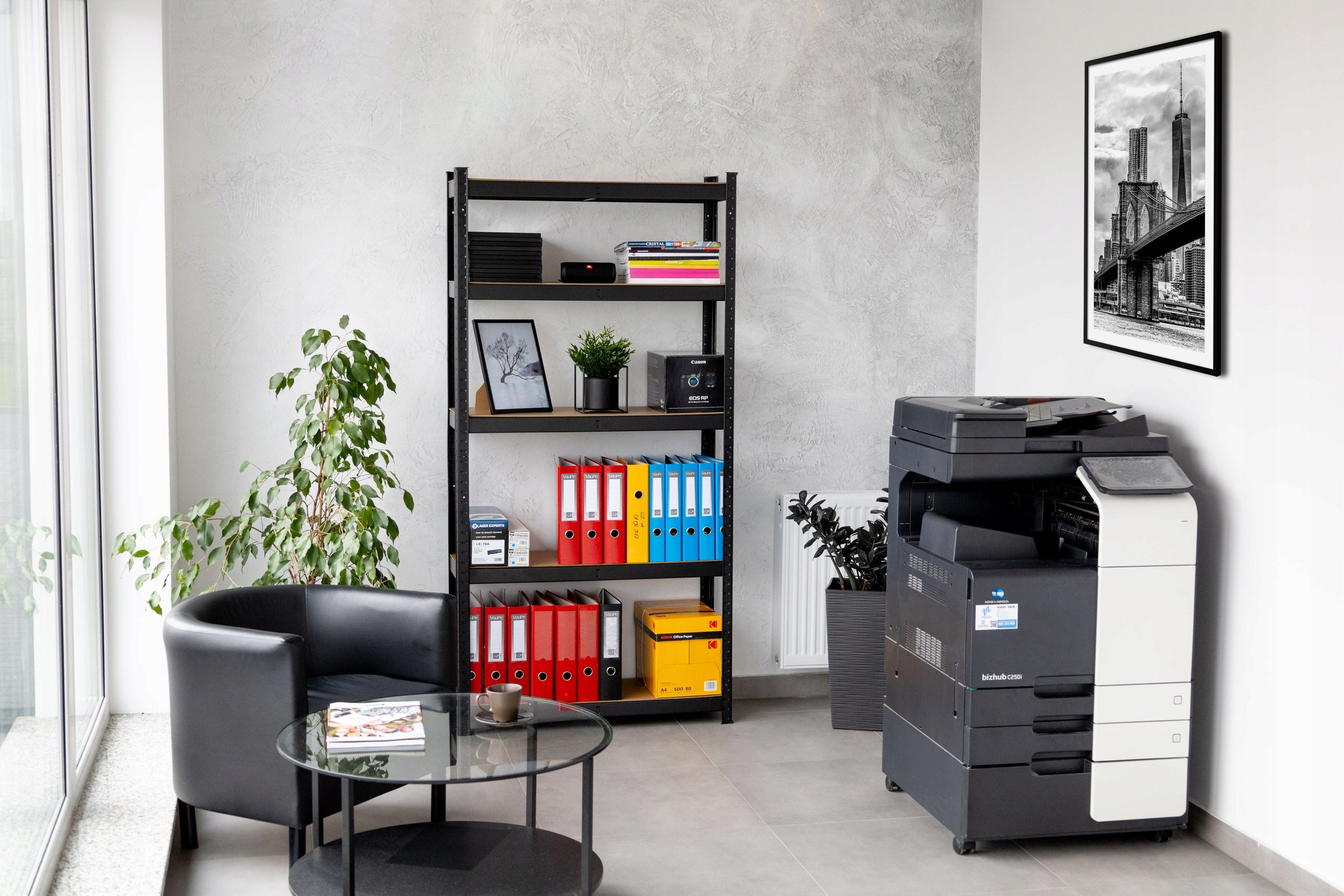 Metal storage rack 3in1 BLACK 5x175 kg. 180x90x30 DOOC Packaging status original