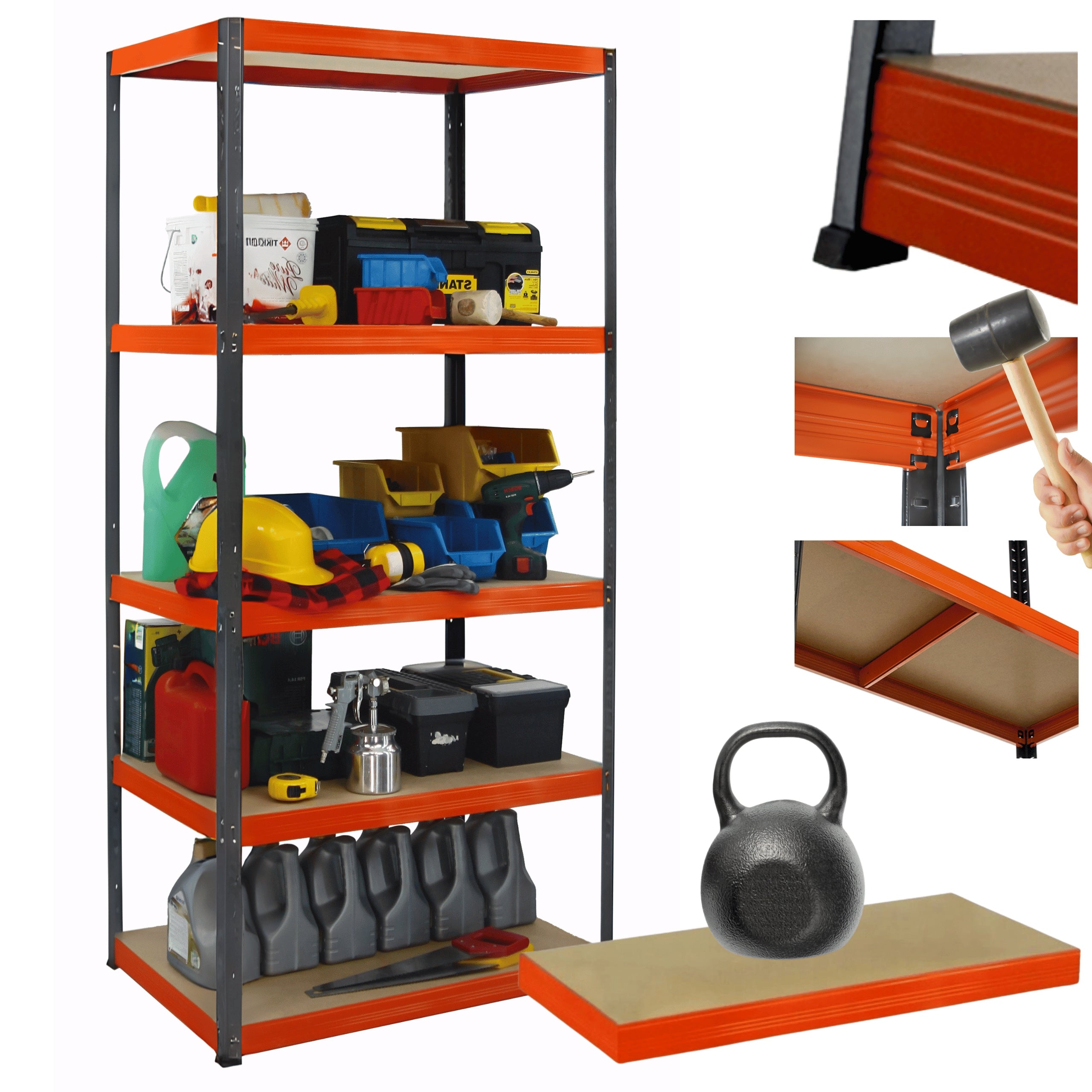 Metal storage rack HELIOS 180x90x60cm 5Px175kg DURABLE