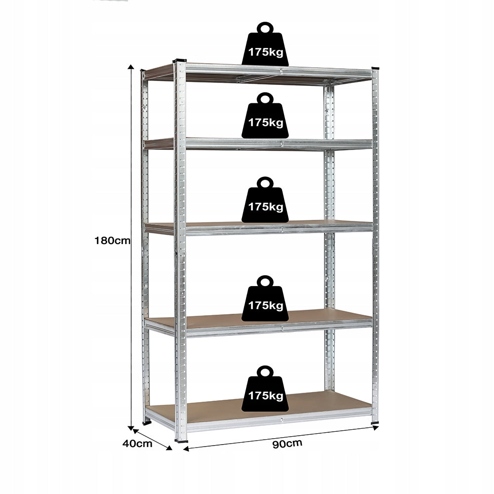 Metal storage rack Thomas 180 x 90 x 40 cm max 175 kg per shelf Manufacturer code KLT20C