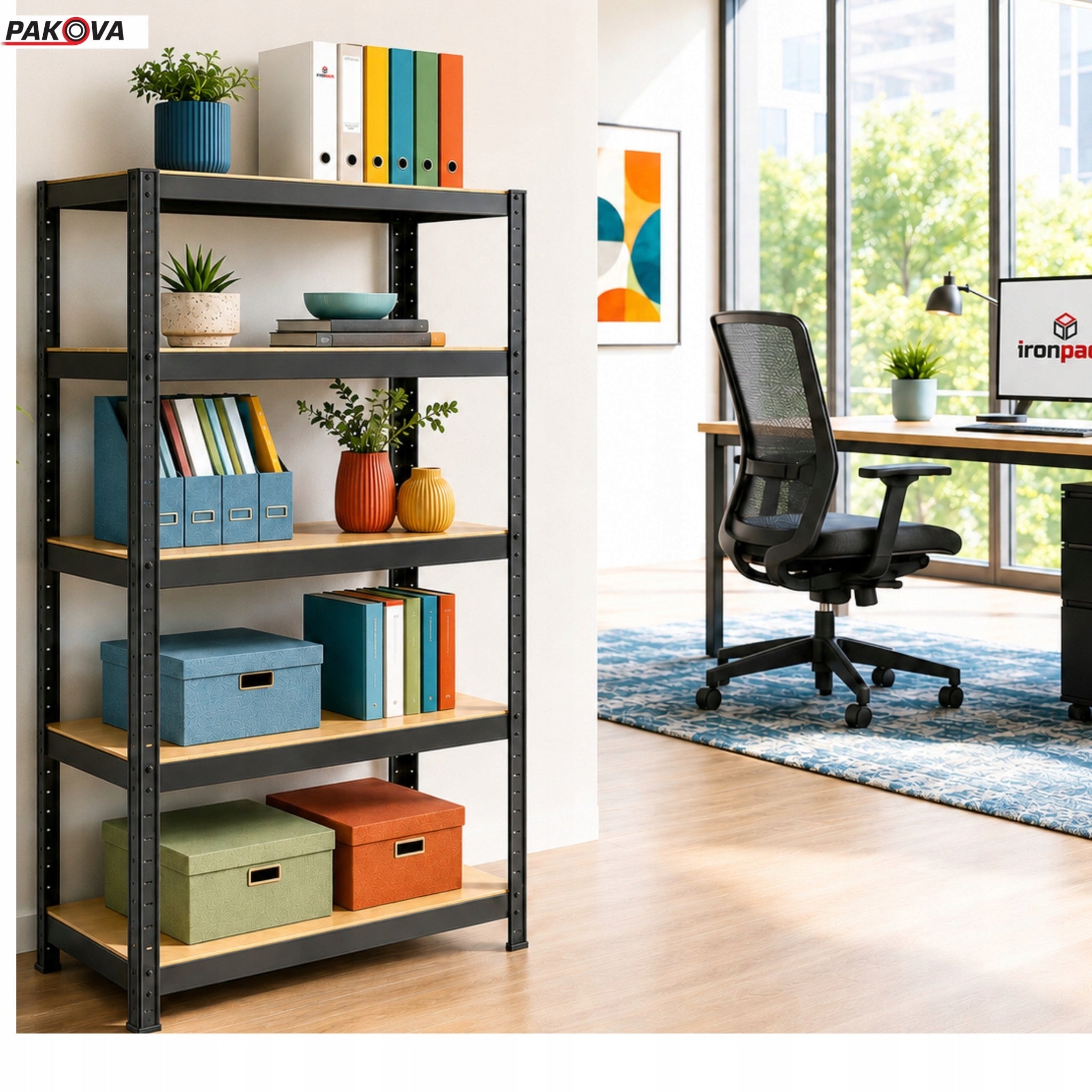 Metal workshop rack 180x90x40 cm 5 shelves black 875kg lifting capacity Manufacturer code 5903900019033