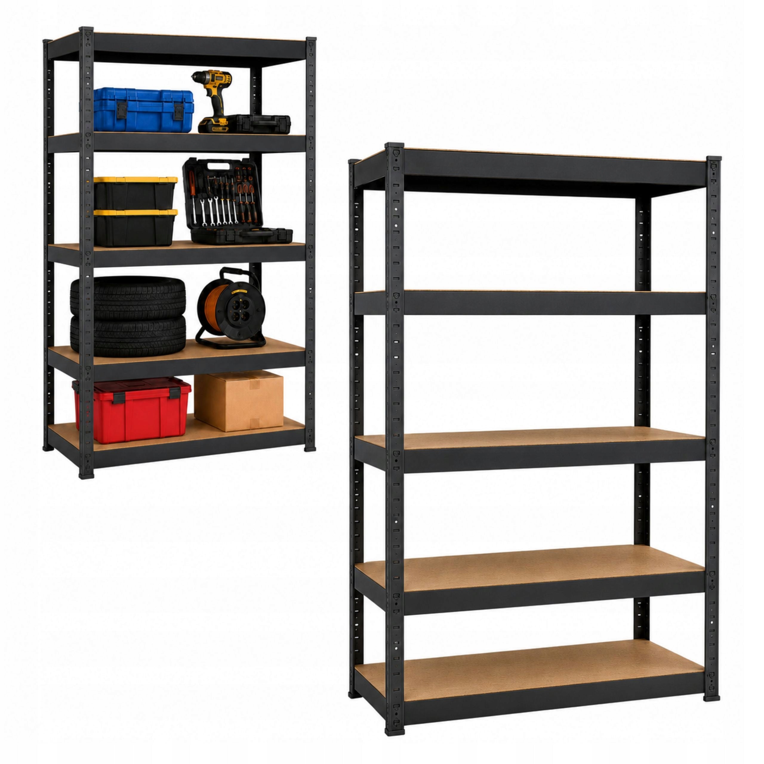 Metal workshop rack 180x90x40 cm 5 shelves black 875kg lifting capacity