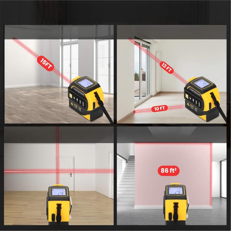 Meter Measure Expandable 500cm Digital Laser Rangefinder 60m Level 3in1 Measurement accuracy (+/-) 2 mm