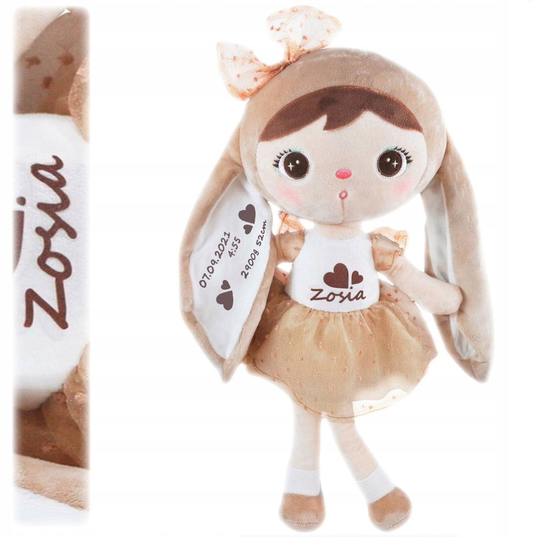 Metoo doll with NAME - Gift for a newborn + BIRTHDAY CERTIFICATE FOR A GIRL