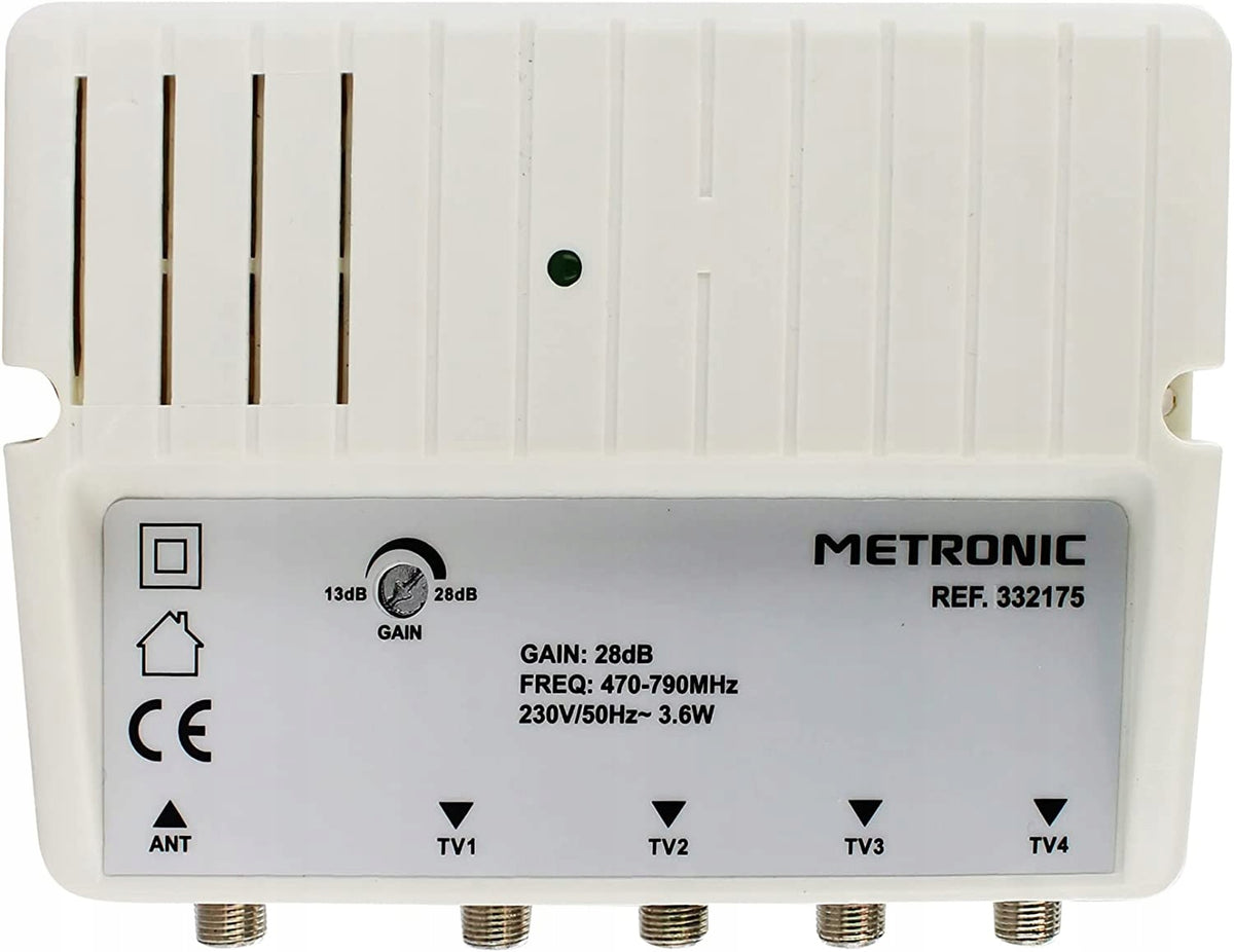 Metronic 332175 Internal amplifier UHF FILTER 4G LTE 790 28dB 4 outputs Packaging status original