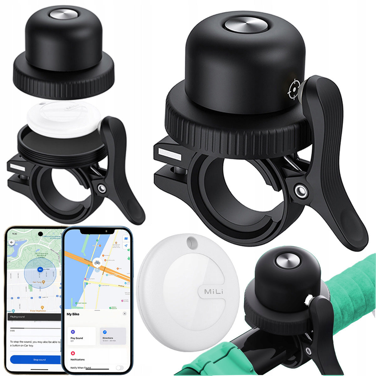 MiLi MiTag MiBell GPS Locator BT DUO ANDROID iOS APPLE BIKE BELL