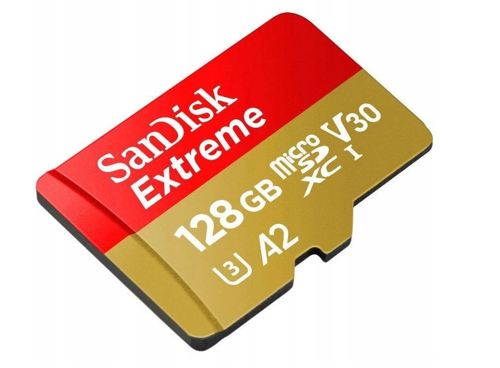 Micro SD memory card SANDISK EXTREME 128GB 190/90 V30 Manufacturer code SDSQXA-128G-GN6AA