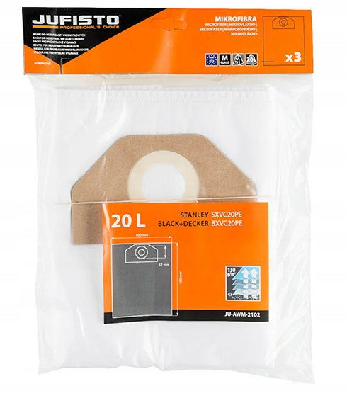 Microfiber bags for STANLEY black&decker 20L 3pcs vacuum cleaners Manufacturer no brand
