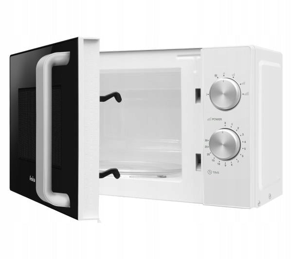 Microwave oven Amica AMGF20M1W 20L 800W Black and white STRONG ROOMY Model MIKROFALA MIKROFALÓWKA WOLNOSTOJĄCA