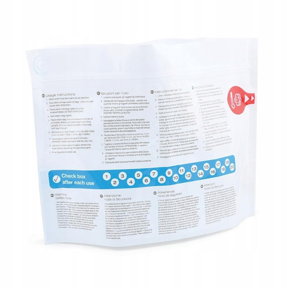 Microwave sterilization bags, 5 pcs, 100 use Nuvita Packaging status original