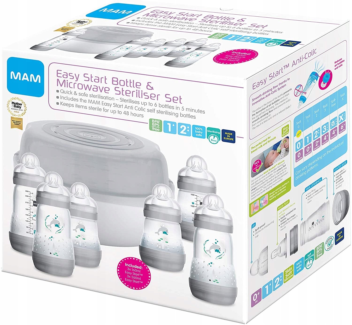 Microwave sterilizer Mam + 3 x 260ml bottle