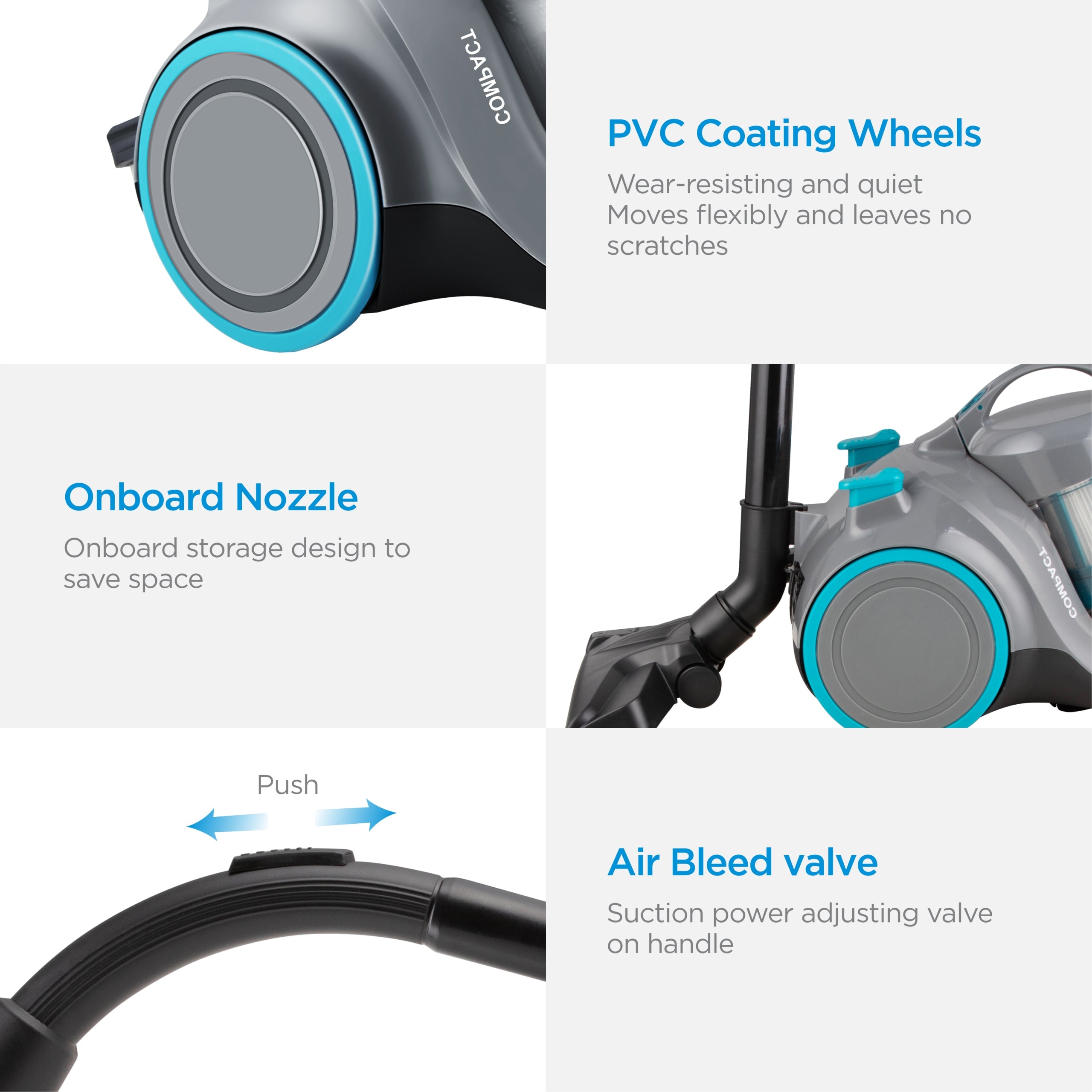 Midea C5 MBC1270GB Bagless Vacuum Cleaner, 700W, HEPA, 1,5L, Lightweight and Efficient Operating range 7.5 m