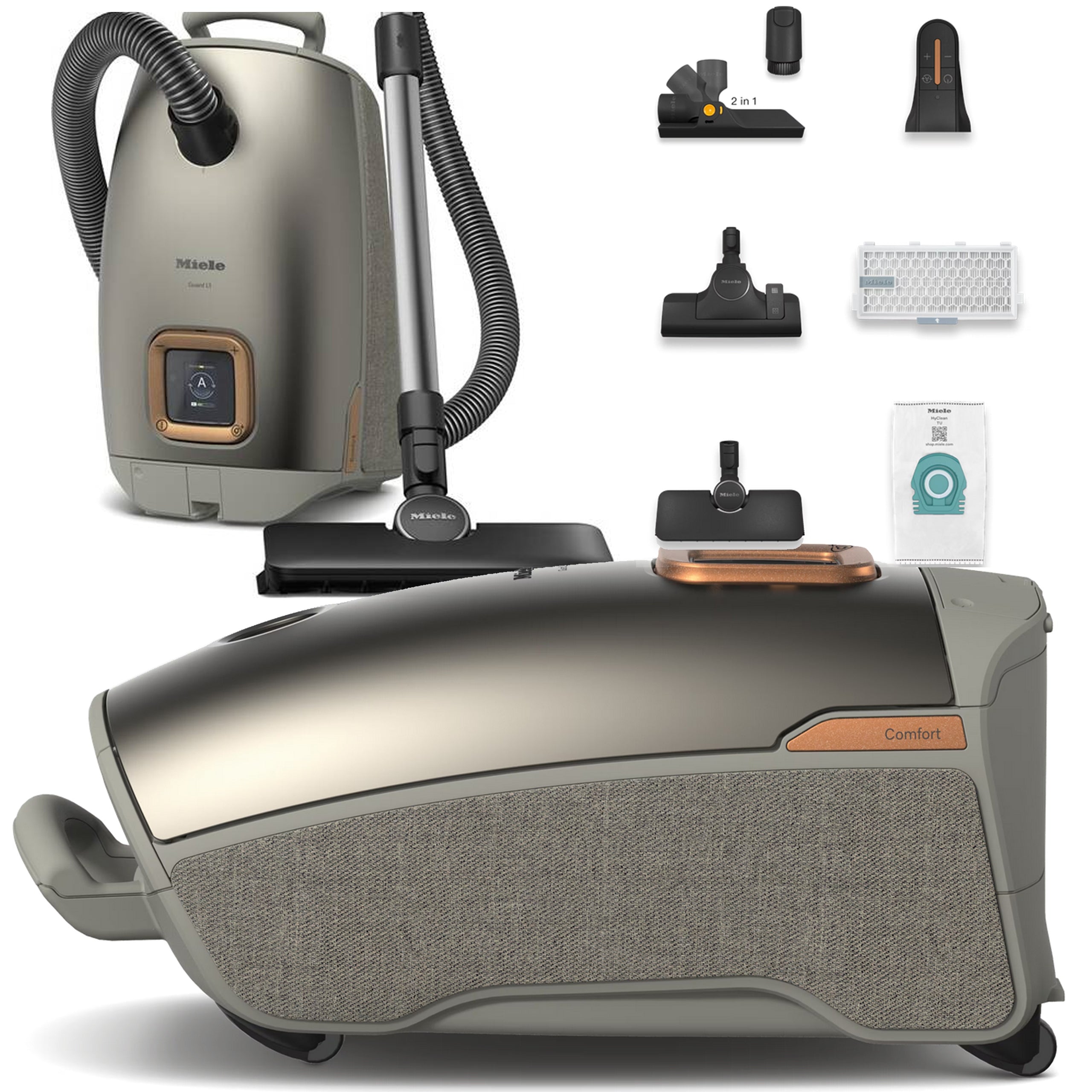 Miele bagged Guard L1 Comfort Titanium LCD HEPA vacuum cleaner for allergy sufferers