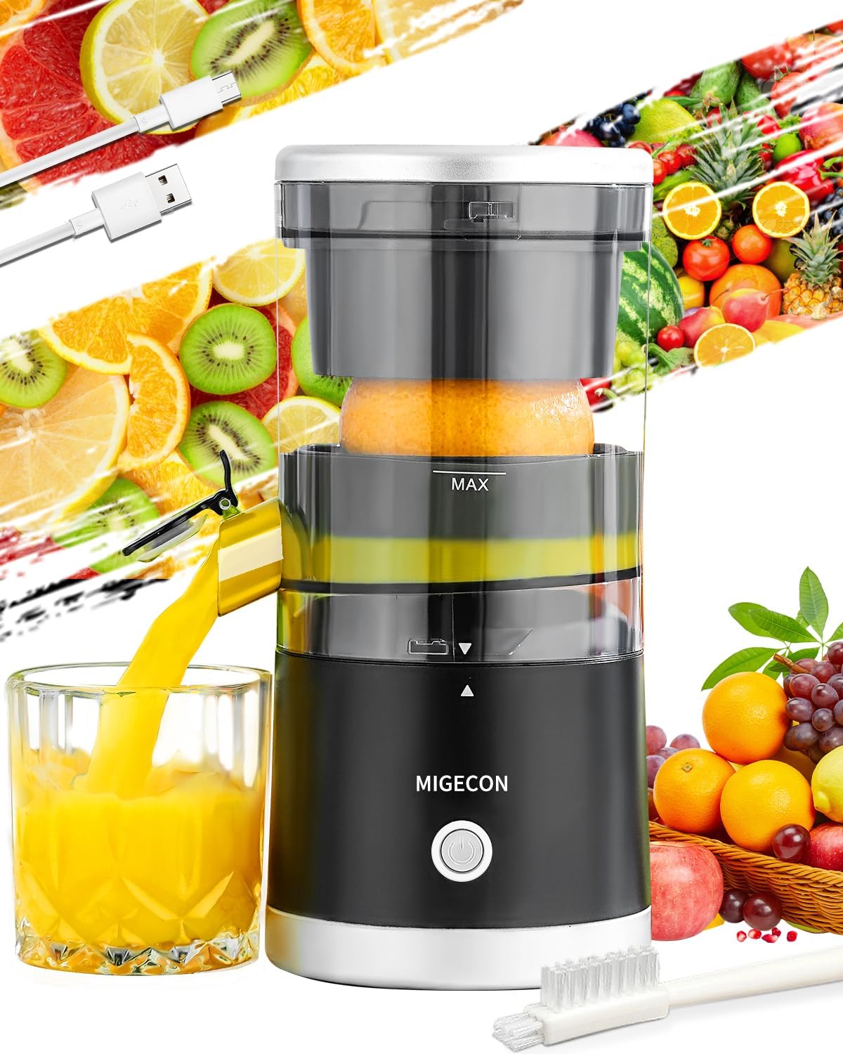 Migecon USB-C Electric Juicer | Portable | Citrus | 45W