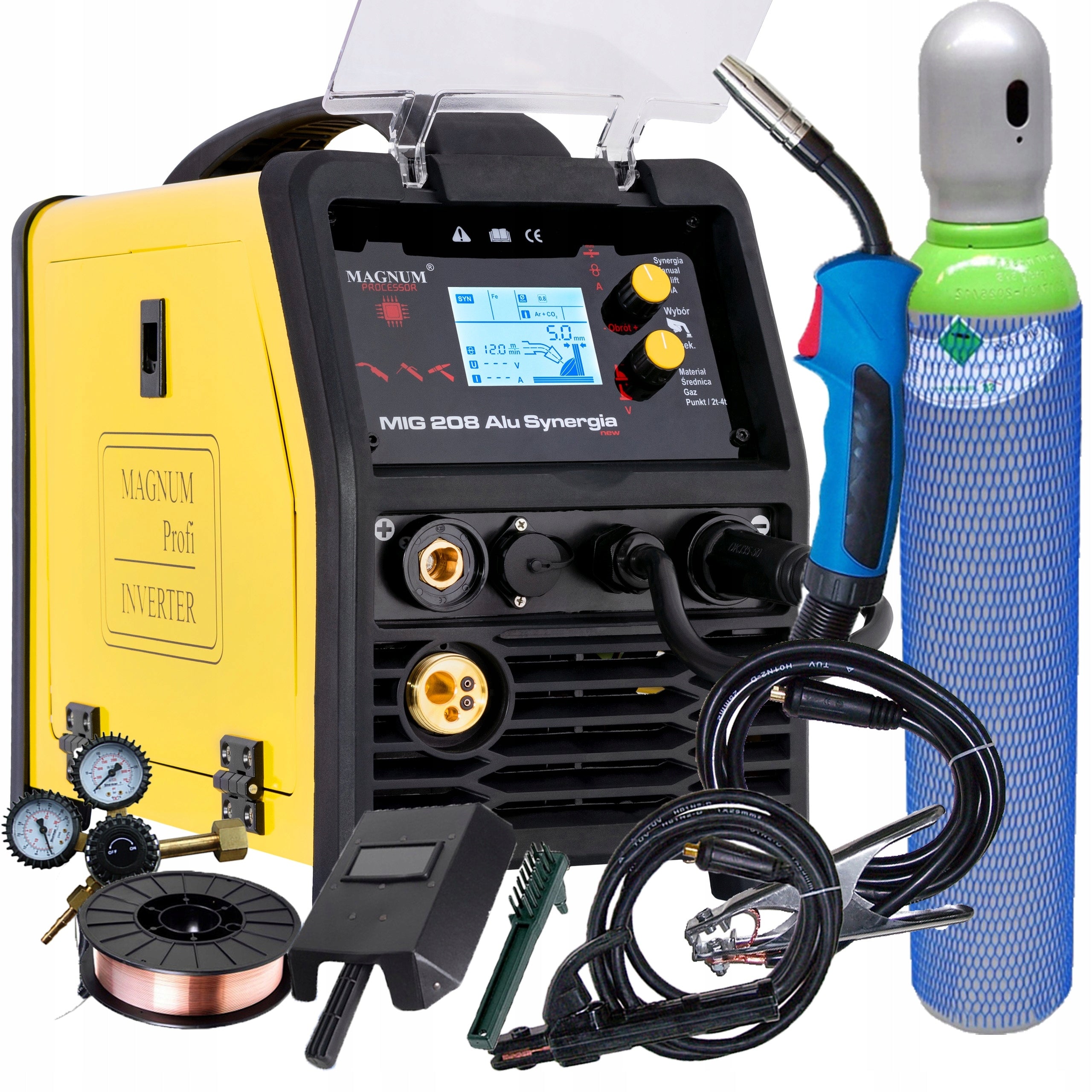 Migomat MAGNUM MIG 208 ALU SYNERGIA 3IN1 MMA TIG LIFT welding machine
