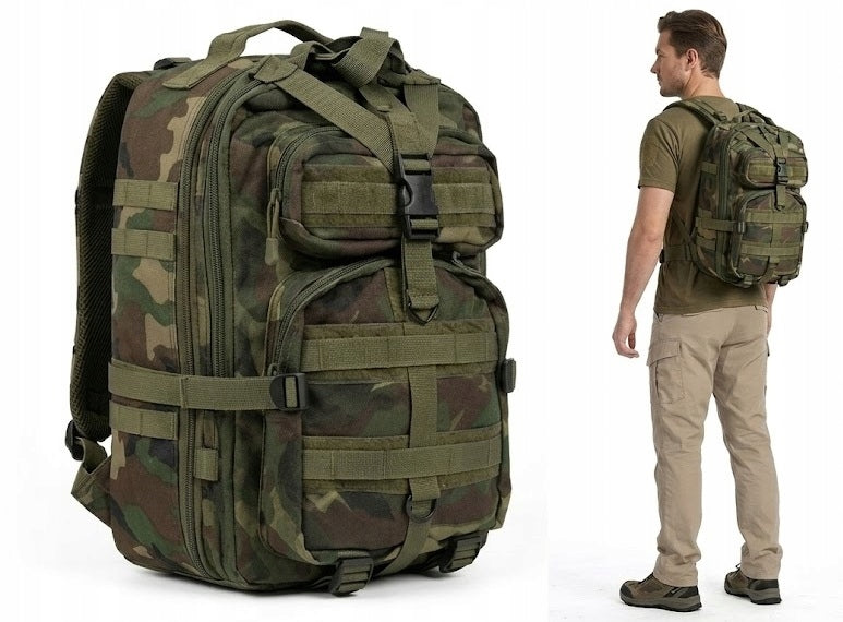 Military Hiking Backpack 30L Green-Moro 600D Oxford Survival Ulfur