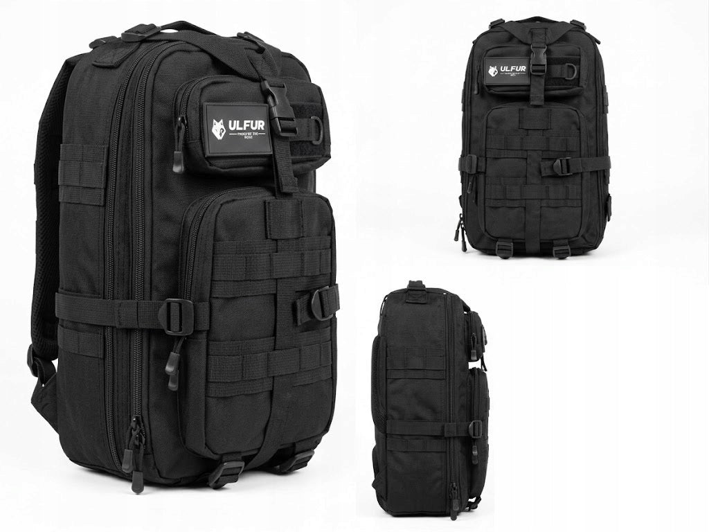 Military Hiking Backpack Large 30L Black 600D Oxford Survival Ulfur Manufacturer code UF72609