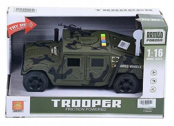 Military vehicle with friction drive
