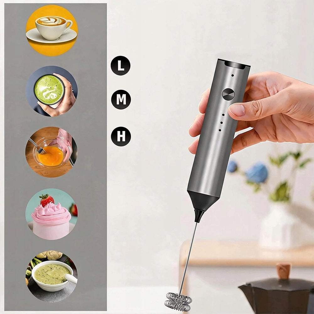 Milk Foamer Electric Handheld Stainless Steel Mini USB 3 Speeds Brand Juksun