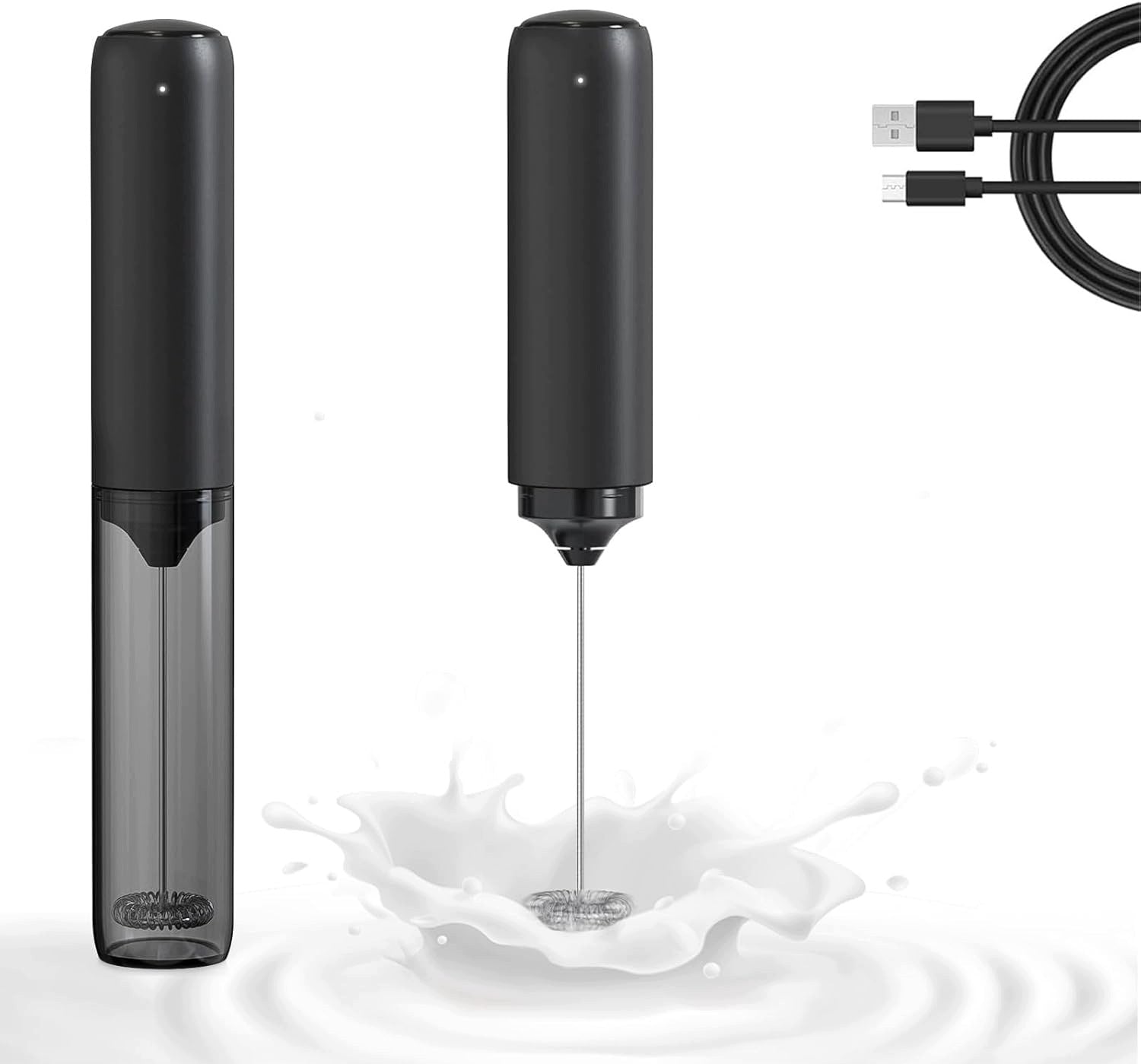 Milk Foamer Electric USB-C Rechargeable Powerful for Matcha Coffee