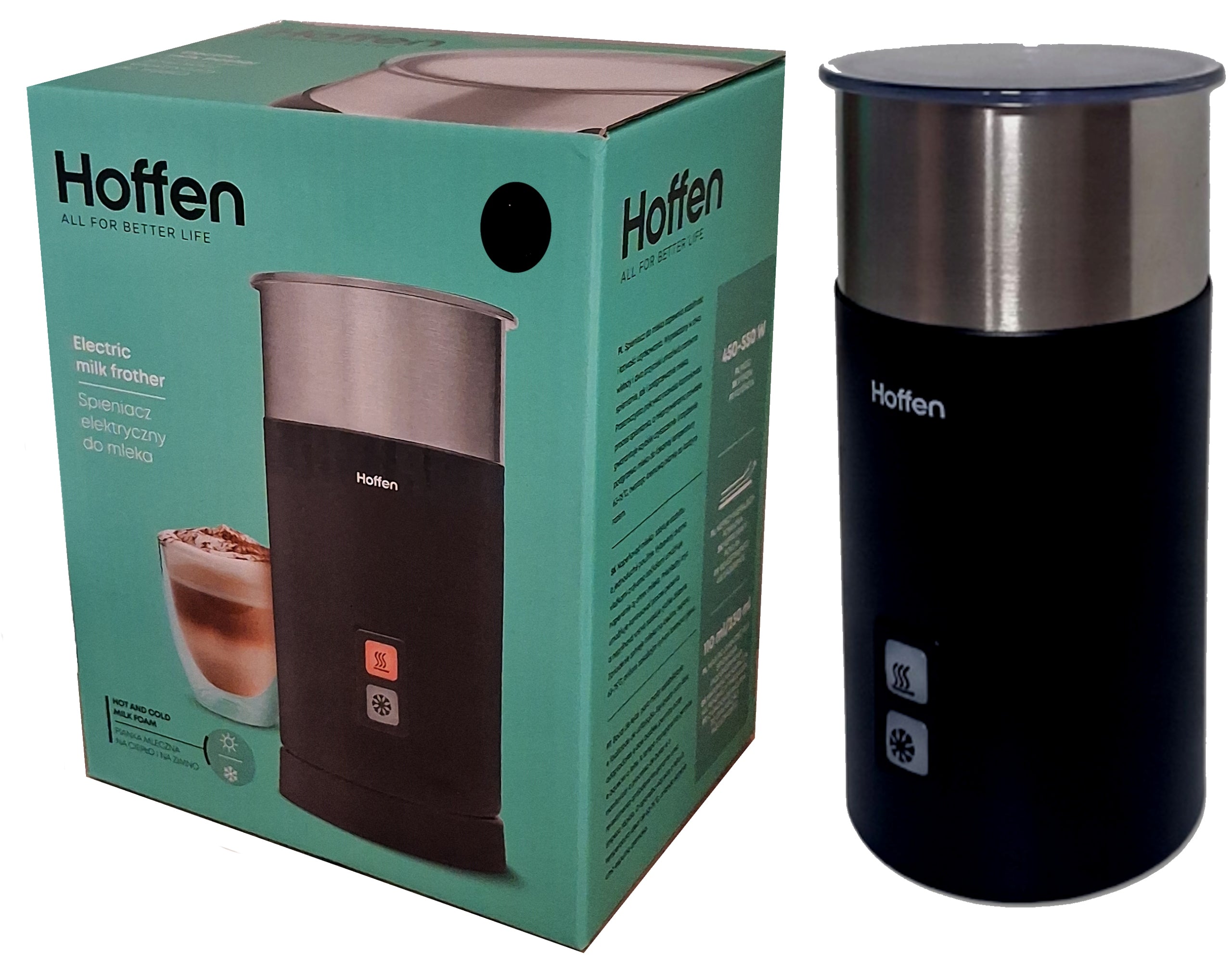 Milk frother HOFFEN BLACK foam for HOT and COLD