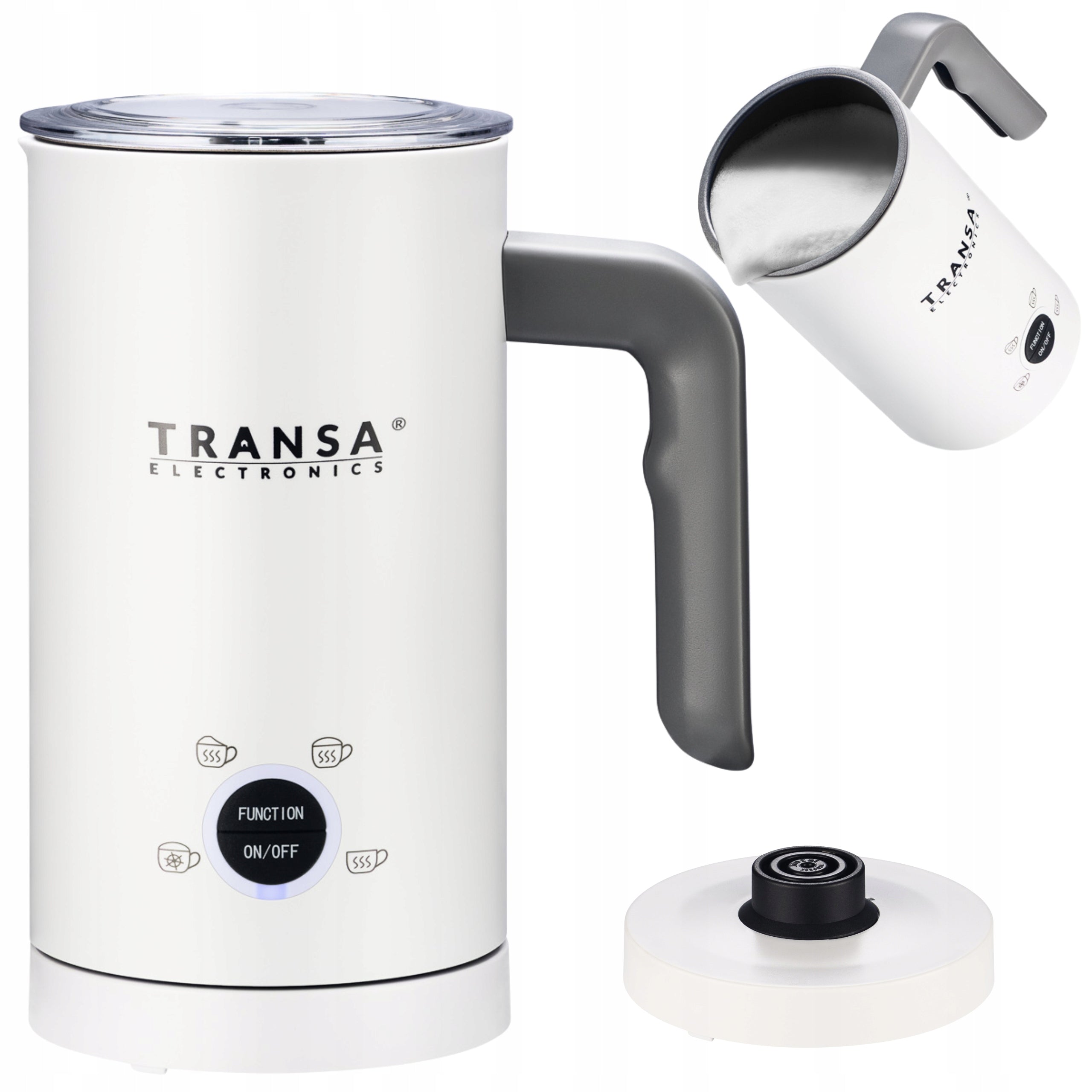 Milk frother with heater MilkyWhite 4 MILK FROTHING MODES 500W