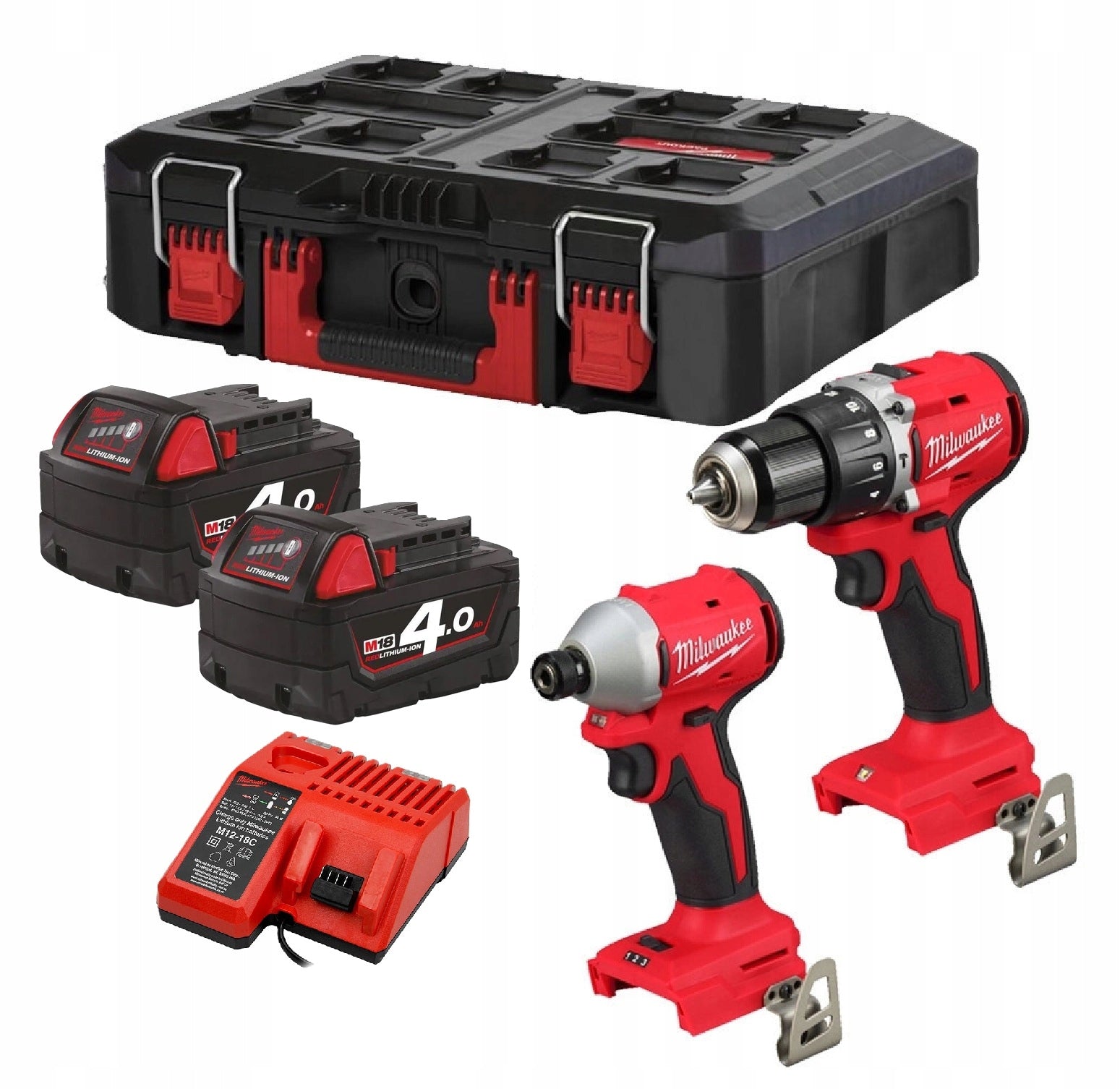 Milwaukee M18 BLCPP2A-402C Set M18BLIDRC M18BLPDRC 2x4ah 4933492827