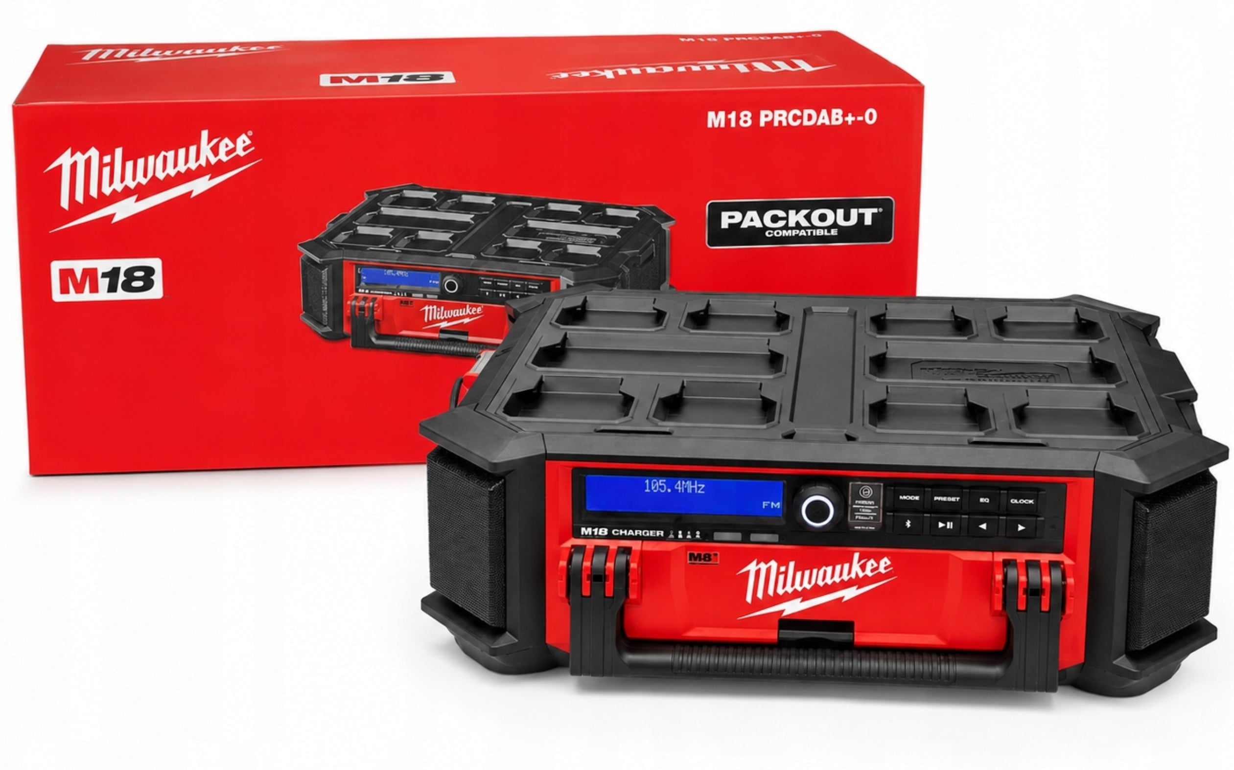 Milwaukee M18 PRCDAB+-0 Construction radio charging station PACKOUT 4933472112