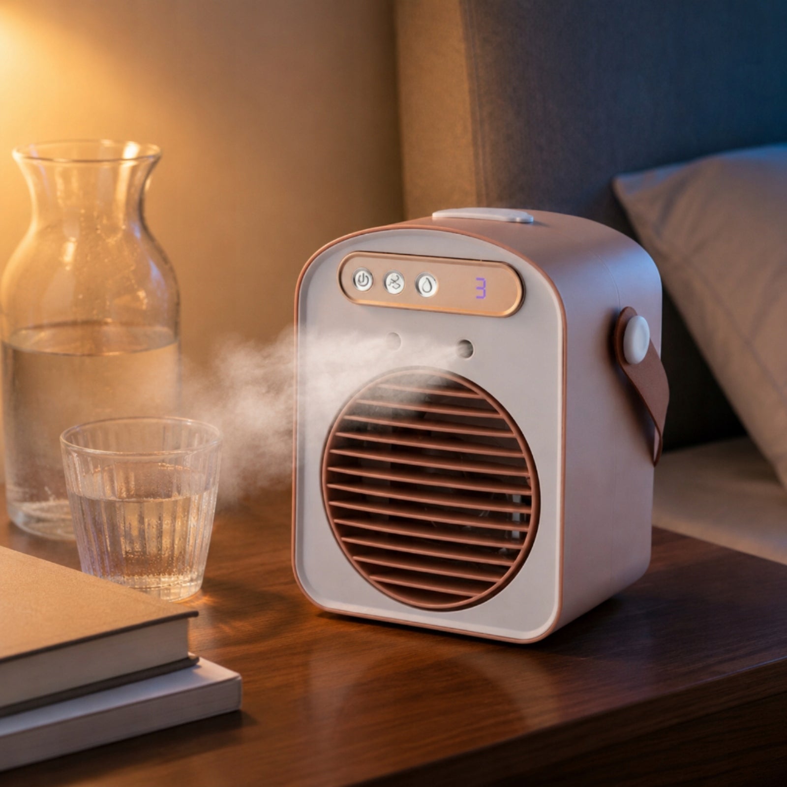 Mini Air Cooler with Handle Humidifying Mini Air Cooler Compact Brand no brand