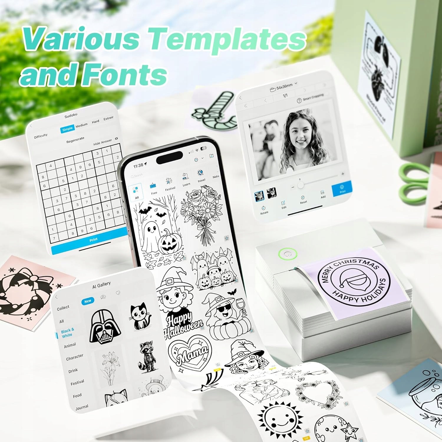 Mini Bluetooth Thermal Printer for Phone Photo Notes Packaging status original