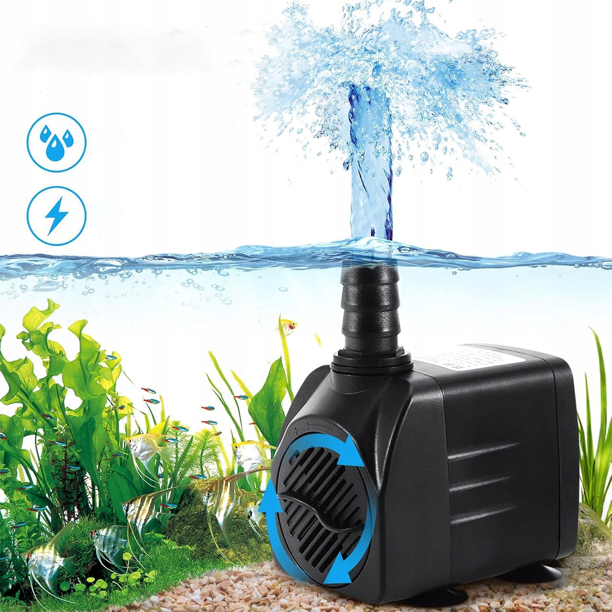 Mini Circulation Pump for Waterfall Eye Fountain 2000 l/h EFFICIENT Product weight with unit packaging 0.78 kg