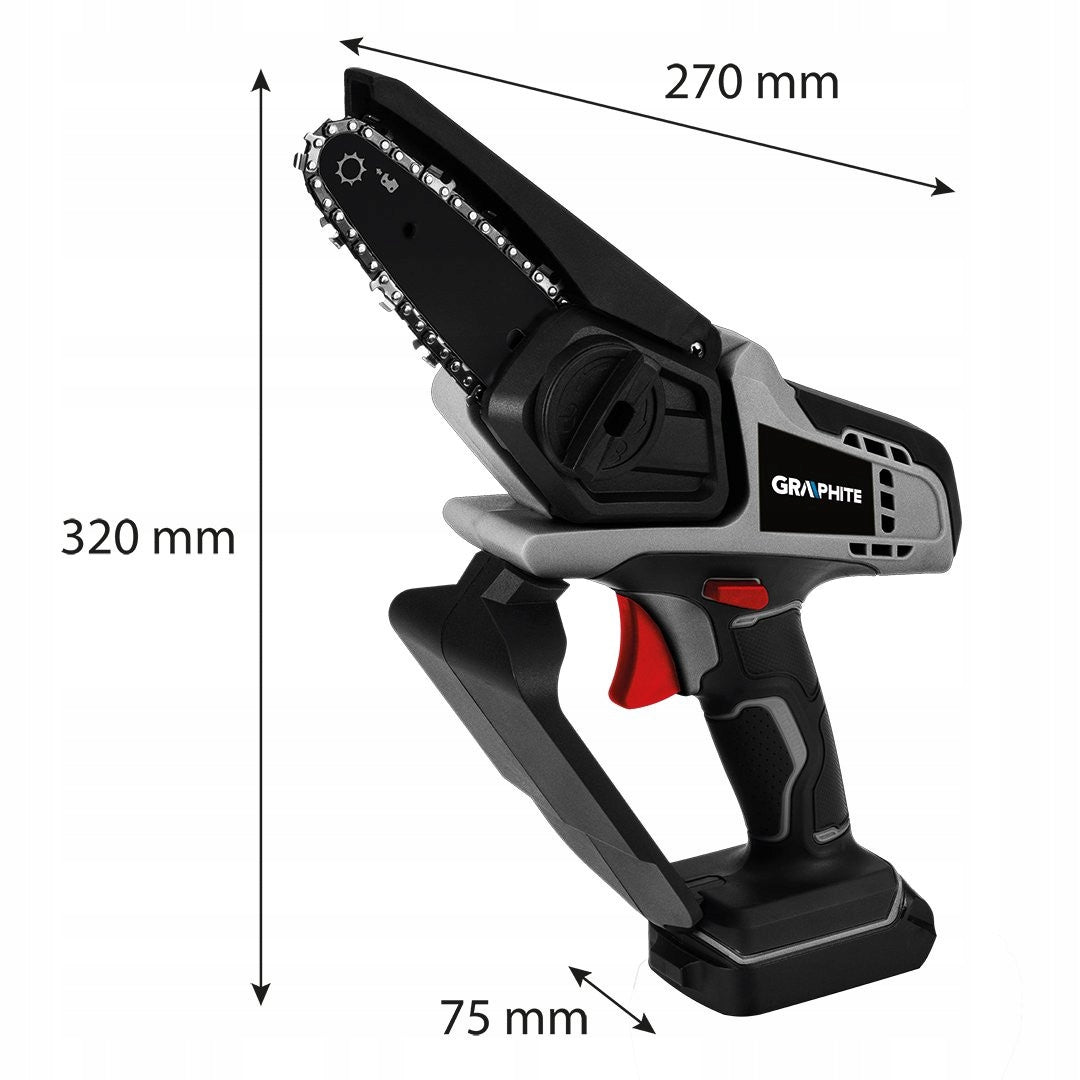 Mini Cordless Chainsaw Energy+ 18V Li-lon SOLO GRAPHITE 58GE116 Brand GRAPHITE