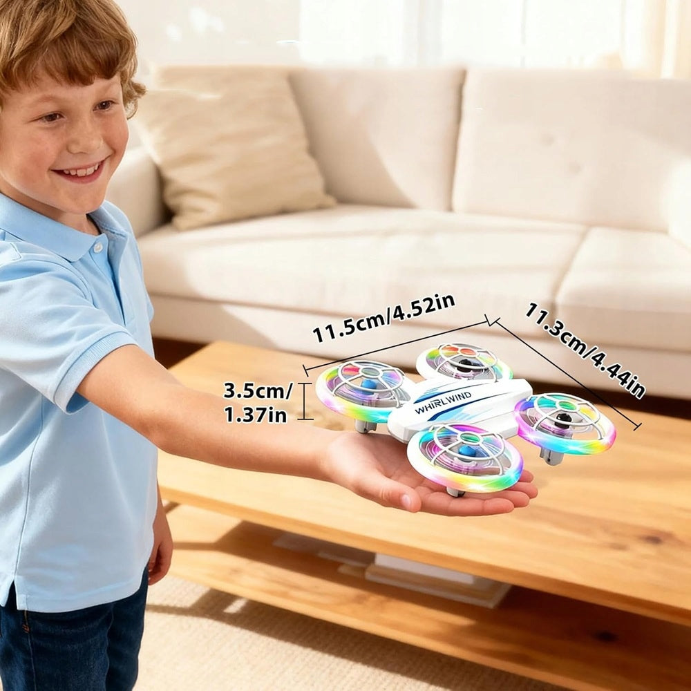 Mini Drone with LED Lights, Remote Control, 360° Stunts - Gift for Kids Packaging status original