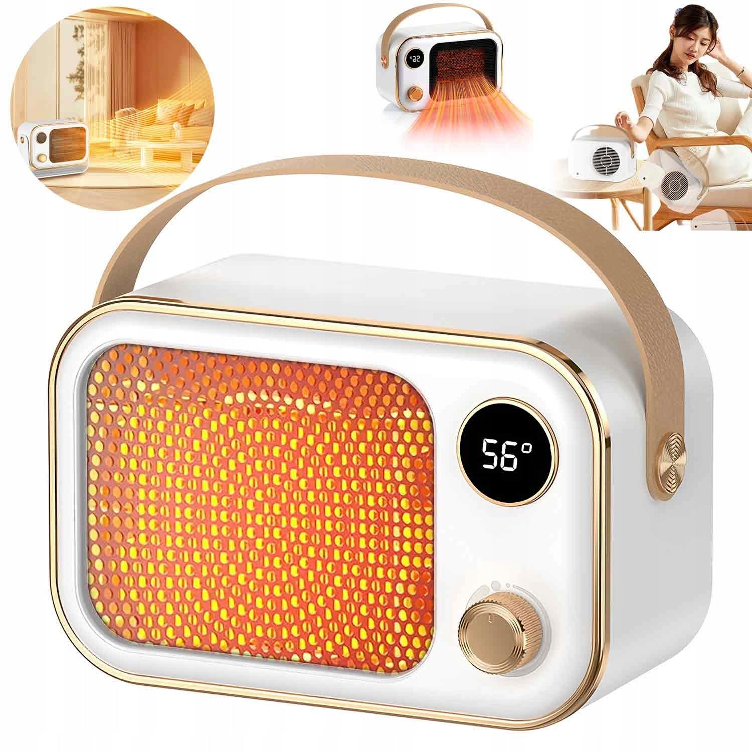 Mini Electric Heater Farelka Wide Vent Quiet Operation Office Home