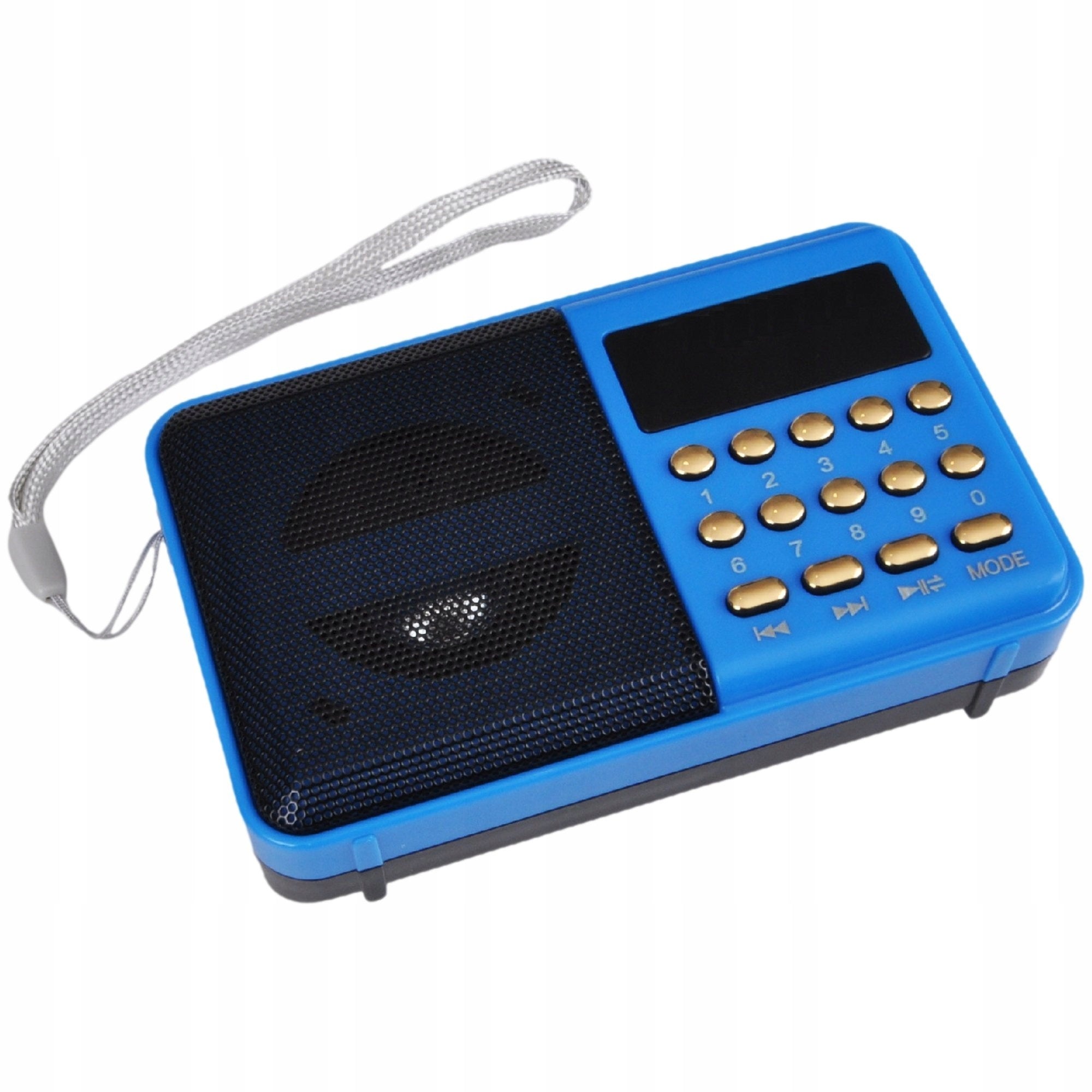 Mini FM Radio Digital MP3 Bluetooth Rechargeable Blue