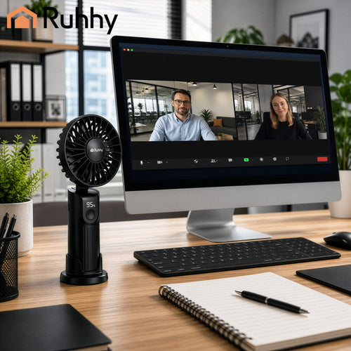 Mini Fan Handheld Mini Windmill USB 4 Modes Black Manufacturer code Wentylator ręczny mini czarny Ruhhy