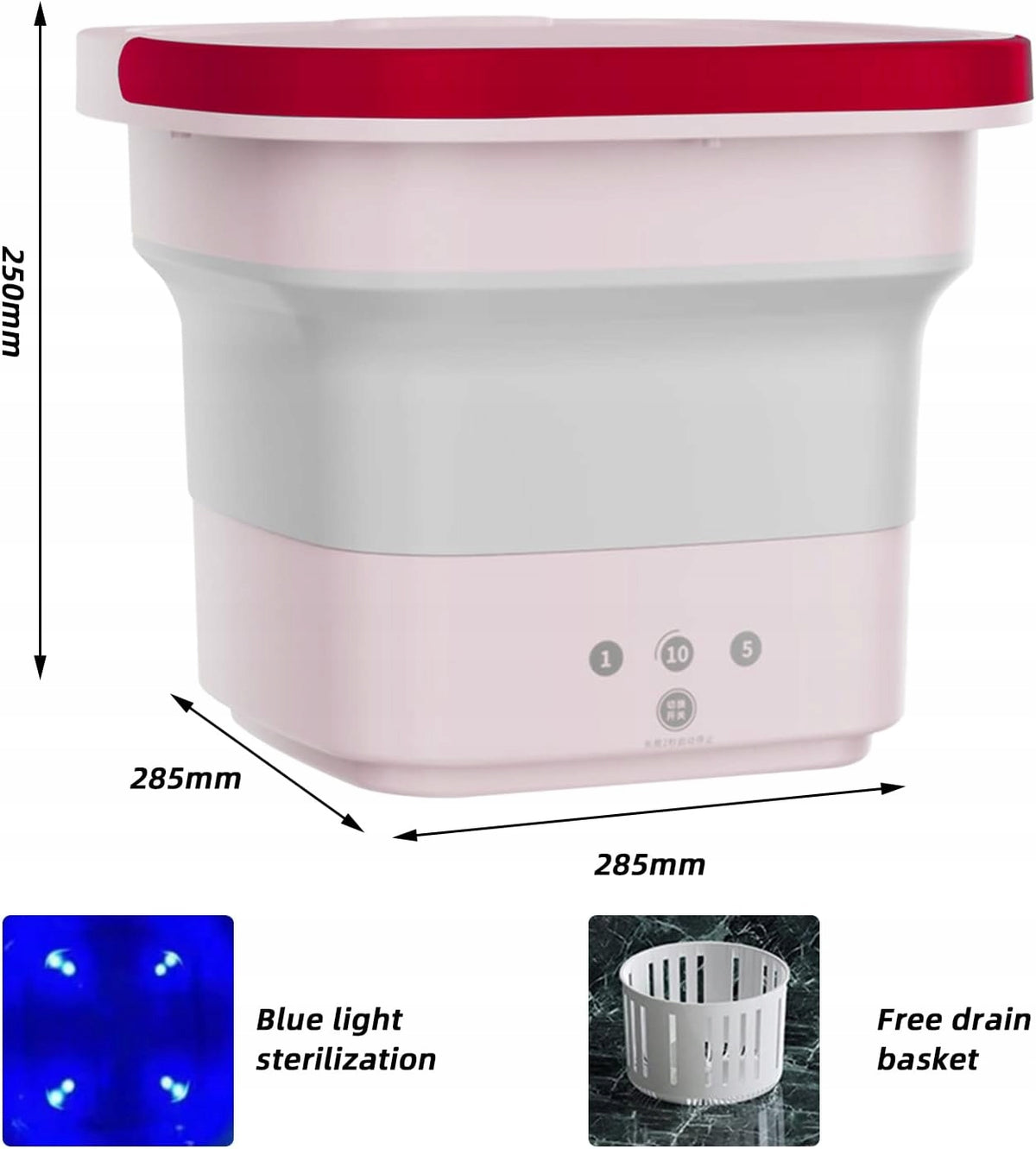 Mini Folding Rotor Tourist Washing Machine Color blue