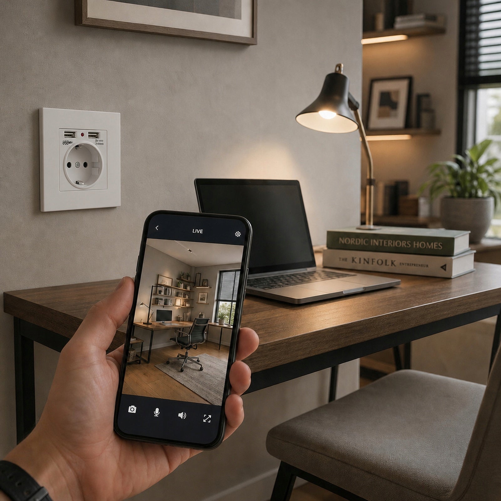 Mini Hidden Wi-Fi Spy Camera in Full HD Outlet - Live View Brand MKING CAM