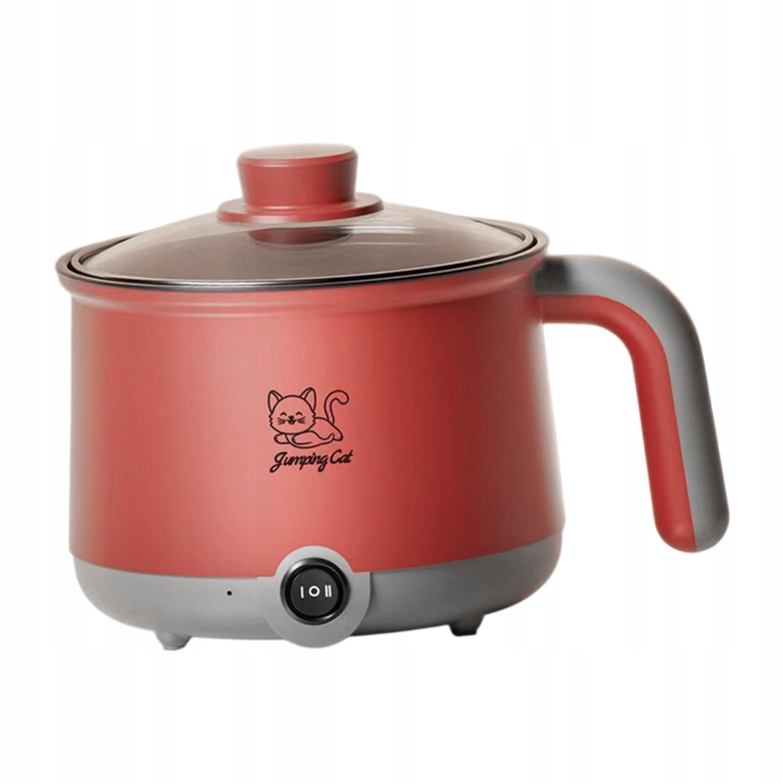 Mini Hot Pot Noodles Pot Household Multi Function Portable Electric Pot Red