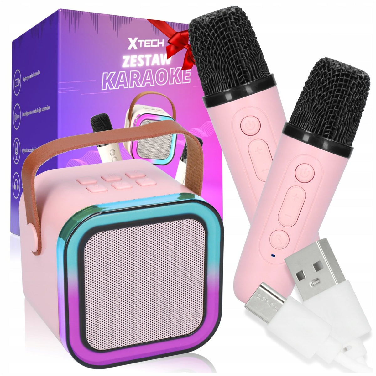 Mini Karaoke Kit 2pcs Microphones + Wireless Speaker with Bluetooth